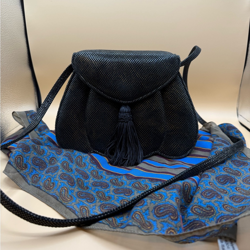 Elegant Brown Crossbody Bag with Tassel by LaLonde New York